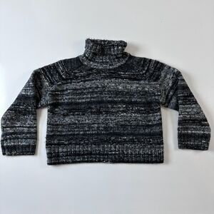 Aritzia Babaton Titus Turtleneck Sweater Striped Black White EUC Size Large